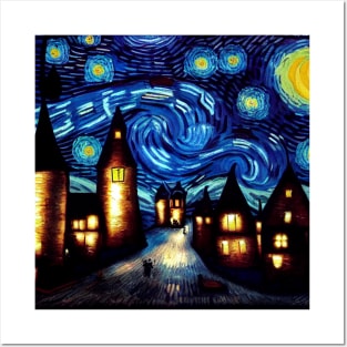 Starry Night Over Hogsmeade Posters and Art